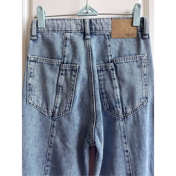 rag & bone Cotton Spliced High Rise Barrel Jeans in Alisha - Picture 4 of 7